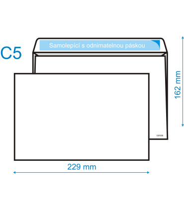 Obálky C5-samolepicí s krycí páskou, 500 ks,80g/m2