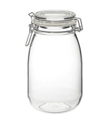 Dóza s víkem, čiré sklo, 1.8 l