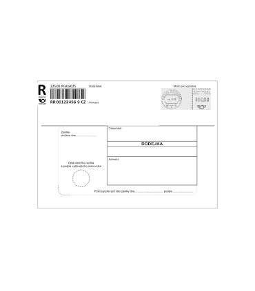 Dodejky B6 - bez pruhu, samolepicí, 100 ks