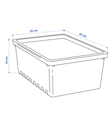 Úložný plastový box 35x25x14 cm s víkem, 9 litrů