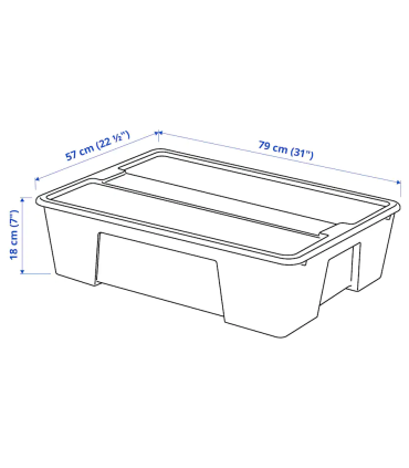 Krabice s víkem, 79x57x18 cm/55 l