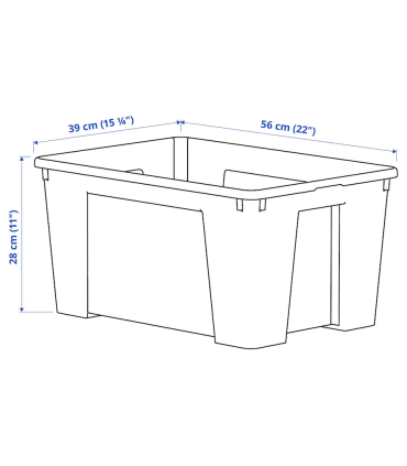 Krabice, transparentní, 56x39x28 cm/45 l