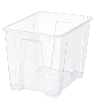Krabice, transparentní, 39x28x28 cm/22 l