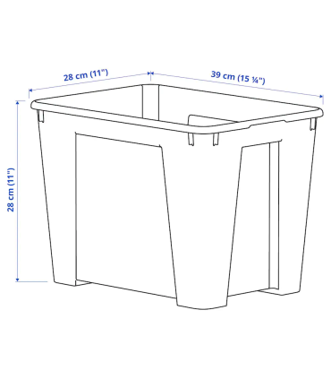 Krabice, transparentní, 39x28x28 cm/22 l