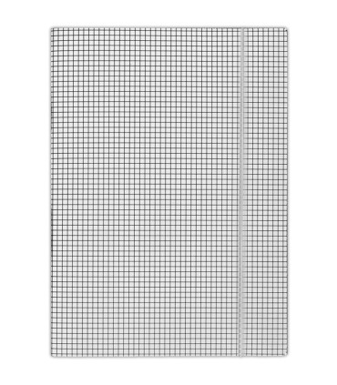 Kartonové desky s chlopněmi a gumičkou Donau - A4, kostičkované, bílé