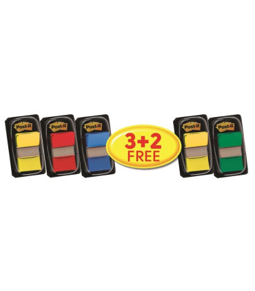 Záložky Post-it - 25,4 x 43,2 mm, rozmanité barvy, 5 ks