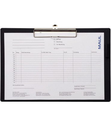 Psací podložka s klipem Maul - A3, černá