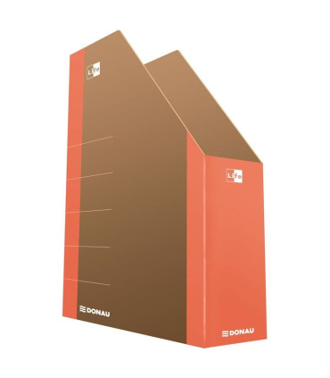 Stojan na časopisy Donau Life - 8 cm, neonový oranžový, kartonový, 1 ks