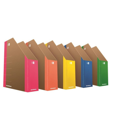 Stojan na časopisy Donau Life - 8 cm, neonový oranžový, kartonový, 1 ks