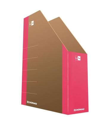 Stojan na časopisy Donau Life - 8 cm, neonový růžový, kartonový, 1 ks
