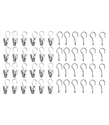 Háček na závěs s klipsem 24 ks