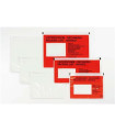 Kapsy na zásilky C5 - samolepicí, průhledné s červenou, 250 ks