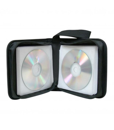 Box na 40 ks CD, textil, černý, album, zip, Logo