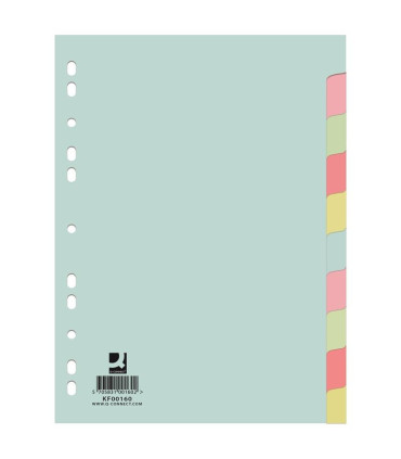 Papírový rozlišovač Q-Connect - A4, barevný, 10 listů