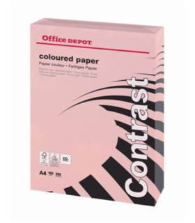 Barevný papír Contrast A4 - pastelově růžový, 160 g/m2, 250 listů