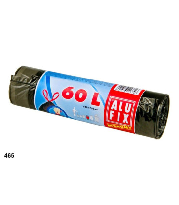 Pytle na odpadky Alufix Economy - zatahovací, černé, 60l, 15µm, 10 ks