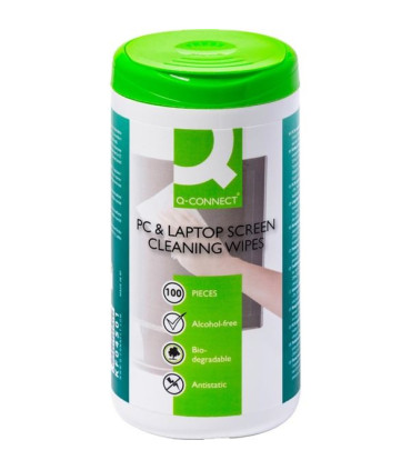 Čisticí ubrousky Q-Connect na monitor, televize atd. bez alkoholu, 100 ks