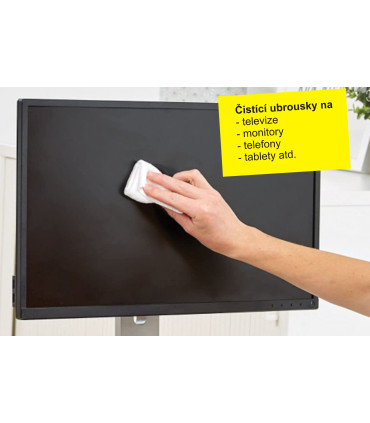 Čisticí ubrousky Q-Connect na monitor, televize atd. bez alkoholu, 100 ks