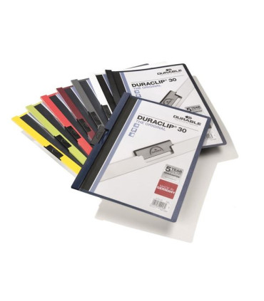 Zakládací desky s klipem Durable Duraclip - A4, kapacita 30 listů, černé
