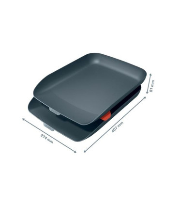 Zásuvky Leitz Cosy - plastové, sametové šedé, 2 ks