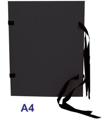 Prešpánové spisové desky s tkanicí Hit - A4, černé, 1 ks