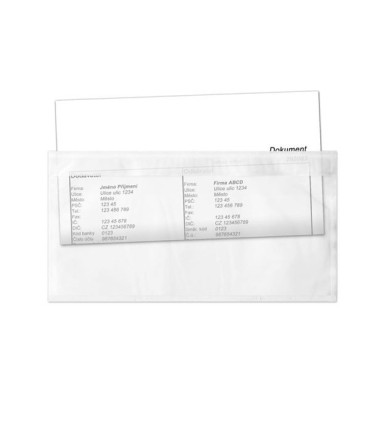 Samolepicí kapsy na zásilky - DL, průhledné, 250 ks