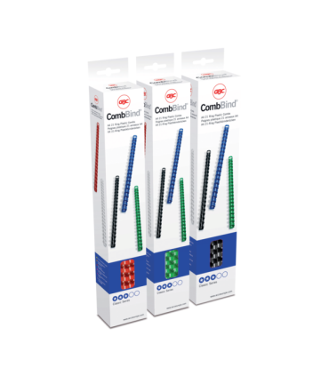 Plastové hřbety GBC, 6 mm, červené, 100 ks, kapacita 25 listů