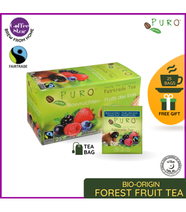 Černý čaj Puro - lesní ovoce, Fairtrade, 25 x 2 g