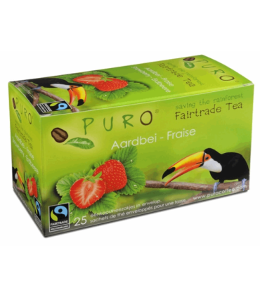 Černý čaj Puro - jahoda, Fair trade, 25x 2 g