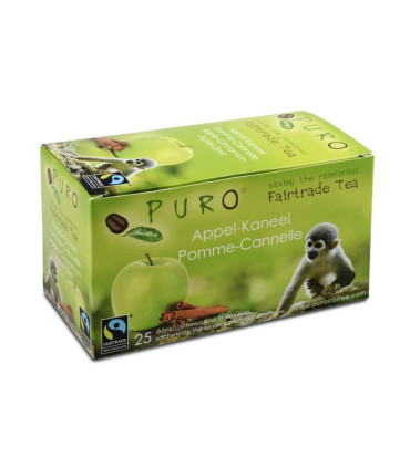 Černý čaj Puro - jablko, skořice, Fairtrade, 25 x 2 g