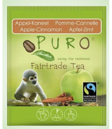Černý čaj Puro - jablko, skořice, Fairtrade, 25 x 2 g