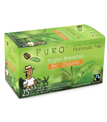 Černý čaj Puro - English breakfast, bio, Fairtrade, 25x 2 g