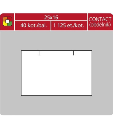 Cenové etikety CONTACT - 25x16, 1125 ks, bílé
