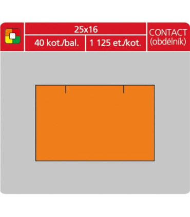 Cenové etikety CONTACT - 25x16, 1125 ks, oranžové