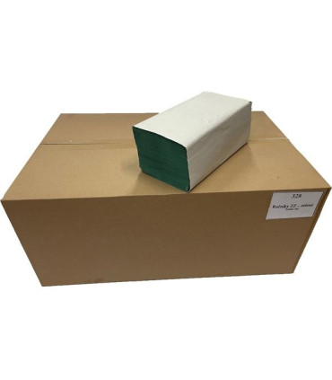 Skládané papírové ručníky - 1vrstvé, zelené, 20x250 ks