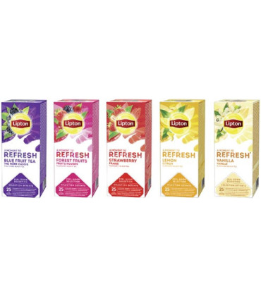 Ovocný čaj Lipton Refresh Jahody, 25 x 1,6 g