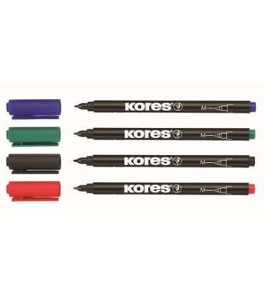 Permanentní popisovač Kores M, sada 4 barev