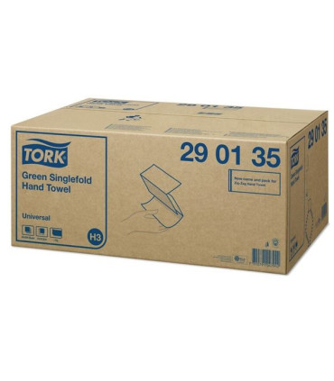 Skládané papírové ručníky Tork -H3, 1vrstvé, zelené, 200 ks, kód 290135