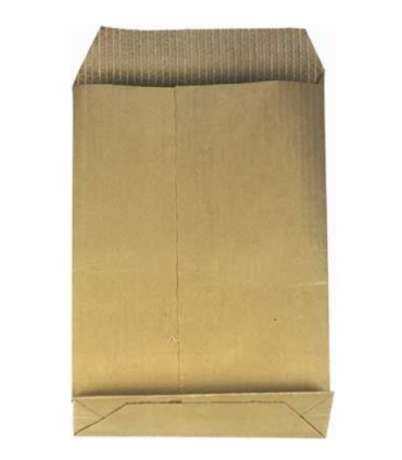 Obchodní tašky B5 - s křížovým dnem a textilní výztuží, bez lepidla, recyklované, hnědé, 100 ks