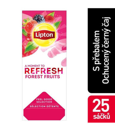 Černý čaj Lipton Refresh Lesní plody, 25 x 1,6 g