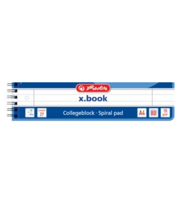 Blok College se spirálou, A4, linkovaný