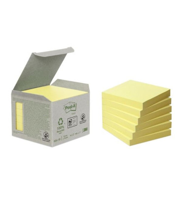 Z-bločky recyklované, žluté, 6 ks (600 lístků v balení)