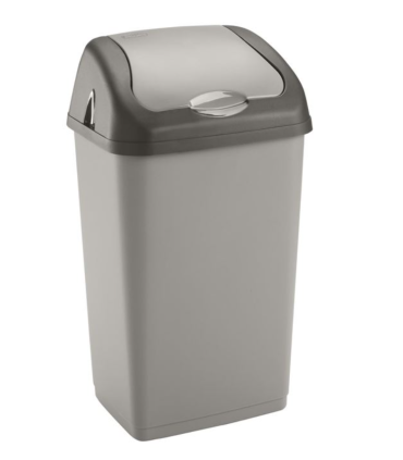 Odpadkový koš Heidrun - výklopný, šedý, 18 l