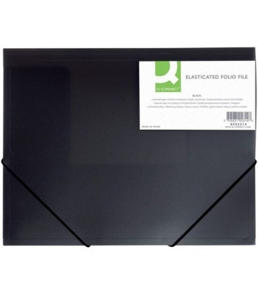 Desky Q-Connect A4 s gumičkou, transparentní, černá