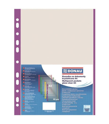 Euroobaly U s barevným okrajem - A4, fialové, krupičkové, 40 mic, 100 ks