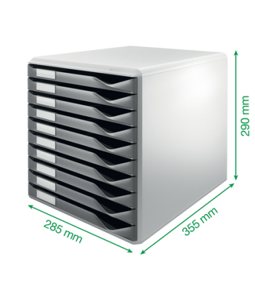 Zásuvkový box Leitz - 10 zásuvek, černý/šedý