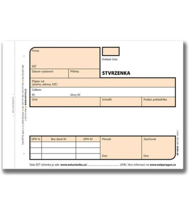 Příjmový pokladní doklad, číslovaný