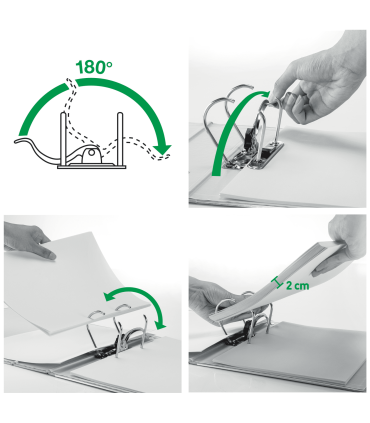 Pákový pořadač Leitz 180° MAXI - A4+, šíře hřbetu 8 cm, červený