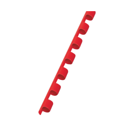 Plastové hřbety GBC, 6 mm, červené, 100 ks, kapacita 25 listů