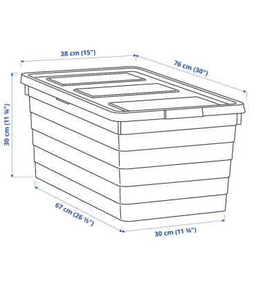 Úložná plastová krabice s víkem velká, bílá 38 x 76 x 30 cm
